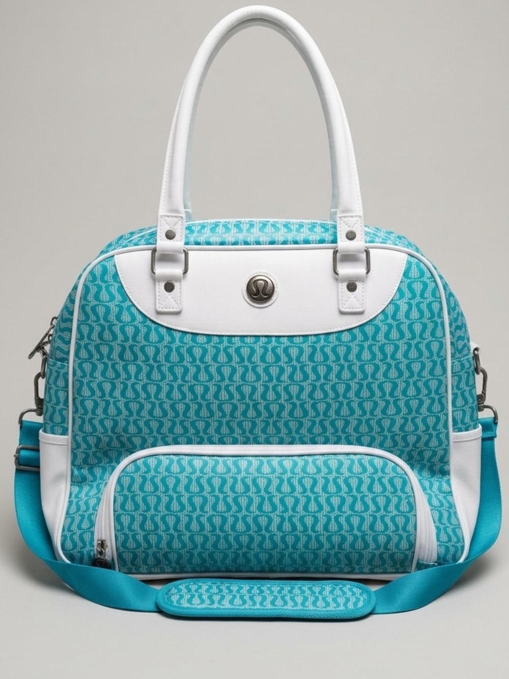 Hard to Find LARGE lululemon athletica Turquoise and White Travel Tote